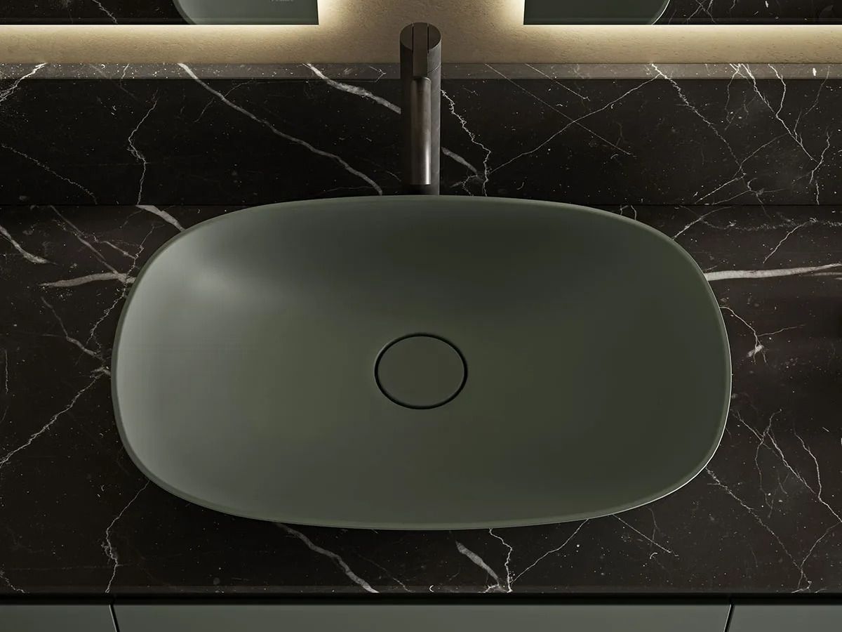 Деревянный умывальник с мраморной столешницей и ящиками Inbani слой ARCH-00134784 - Вид №5