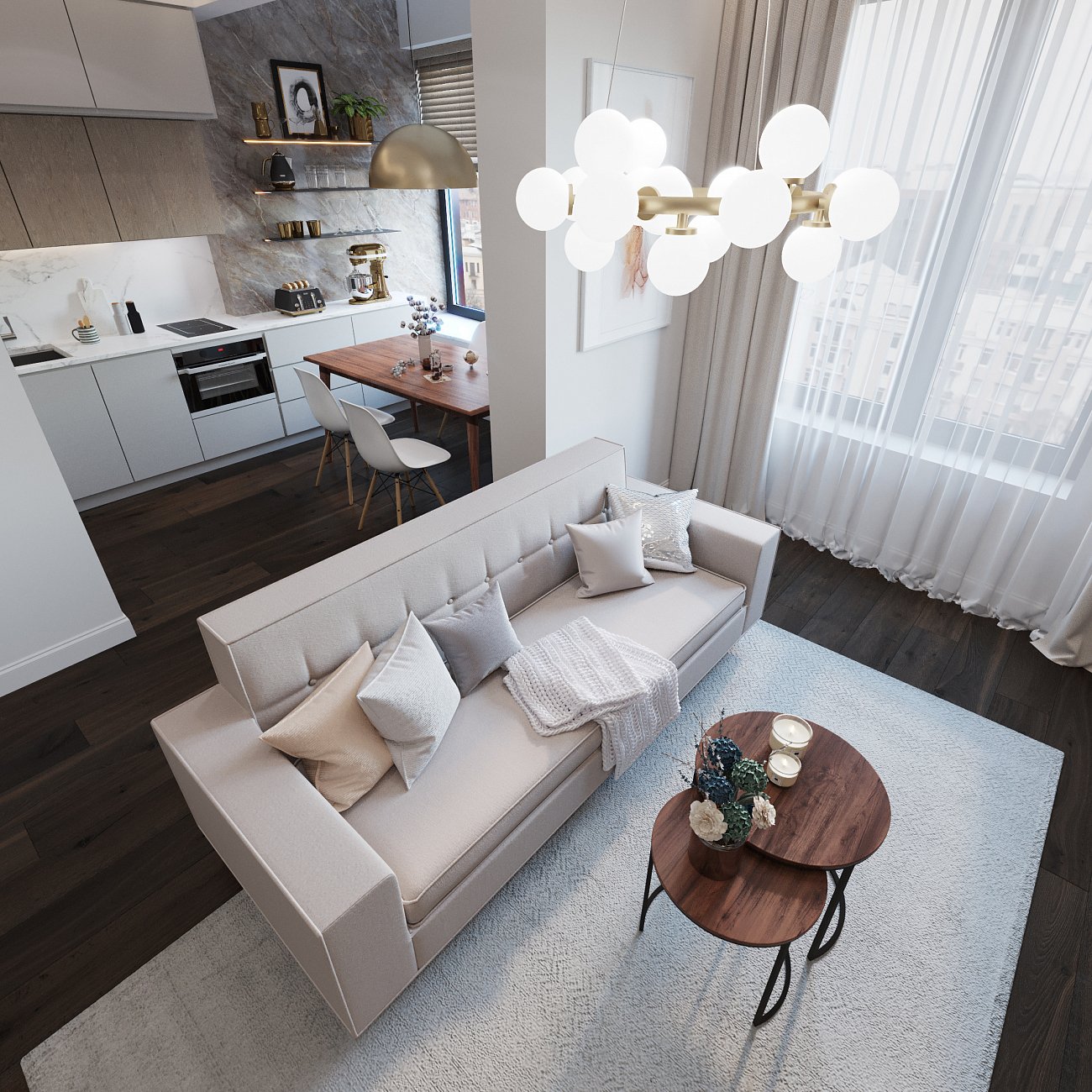 Подвесная люстра Ideal Lux Copernico SP12 Nero IDEAL LUX ДИЗАЙНЕРСКИЕ, COPERNICO 312797 Белый  - Вид №2