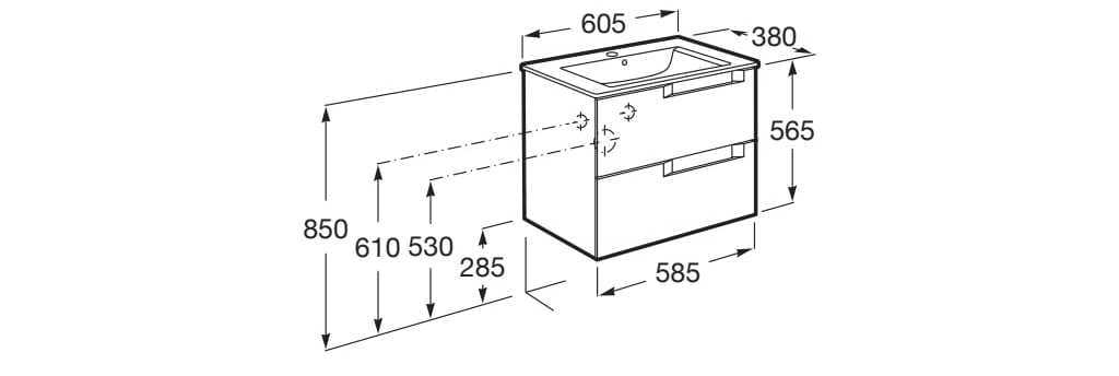 Деревянный подвесной умывальник с ящиками Roca Aleyda ARCH-00087642 - Вид №13