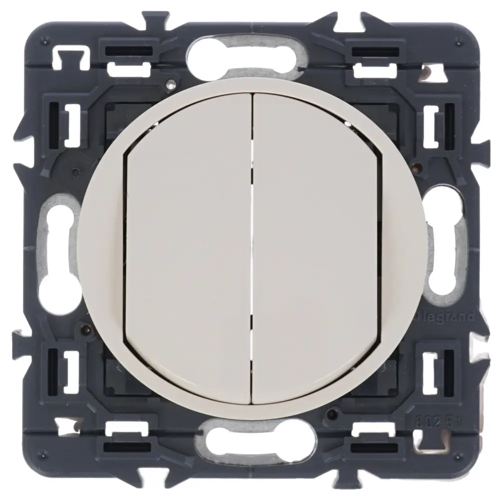 Переключатель встраиваемый Legrand Celiane 2 клавиши, цвет бежевый STLM-2013576 - Вид №2