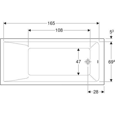 554.303.01.1 Прямоугольная ванна Geberit Renova Plan Geberit  - Вид №22