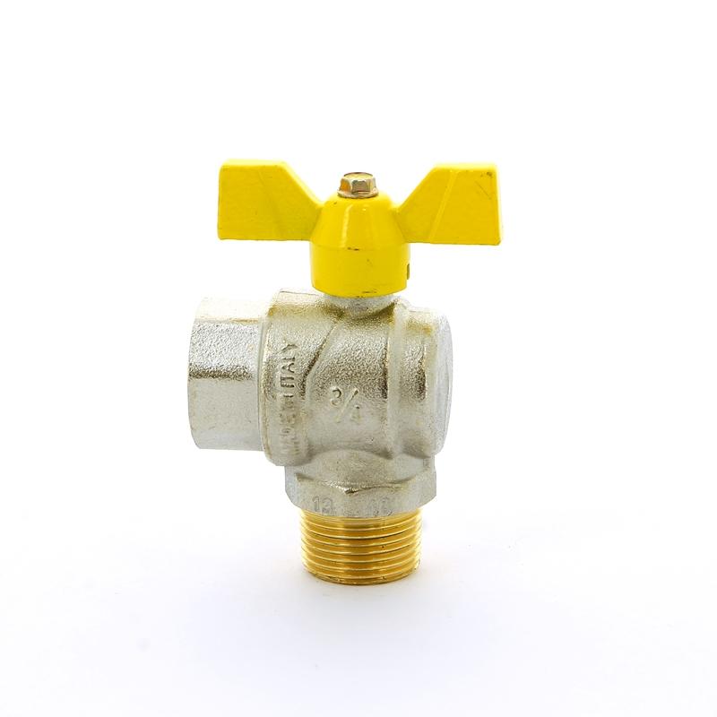 Кран шаровой для газа НВ угловой FUTURGAS бабочка F.I.V. 3/4" FIV 8214R005