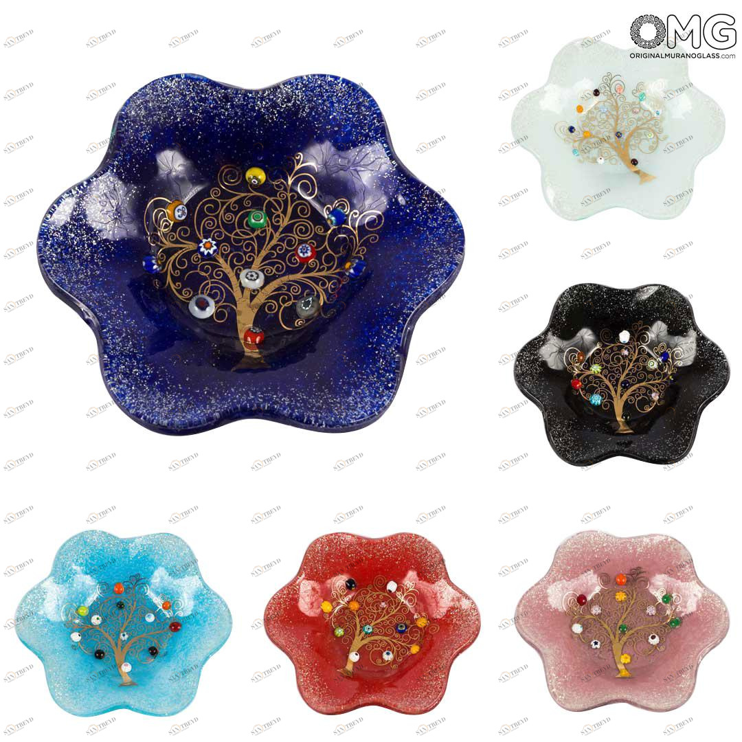 3362 ORIGINALMURANOGLASS Блюдце для мелочей Древо Жизни - муранское стекло OMG 13 см 