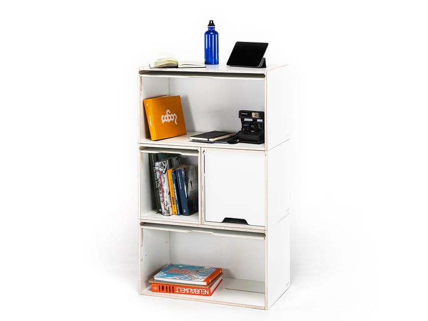 Модульный отдельно стоящий книжный шкаф из тополя Esposit ADAKTO ARCH-00069897