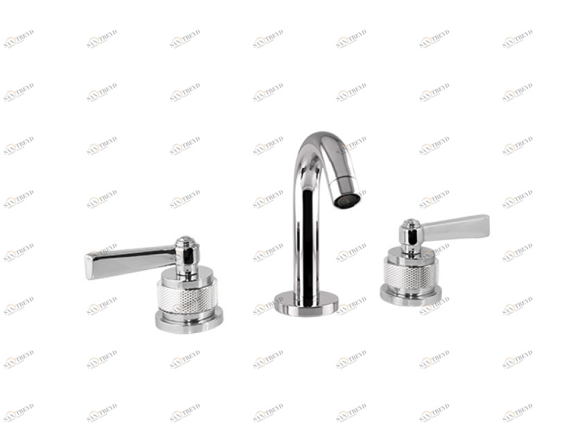 271021.PP0.00 Биде с тремя отверстиями, ручкой и декорированным латунным кольцом Золото 24К Mestre 