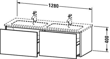 XS407504949 XSquare Тумбочка подвесная Графит матовый, декор Duravit - Вид №1