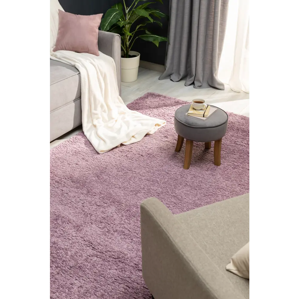 Ковер полипропилен Шагги Тренд L001 200x300 см цвет сиреневый MERINOS STLM-2157782 - Вид №4