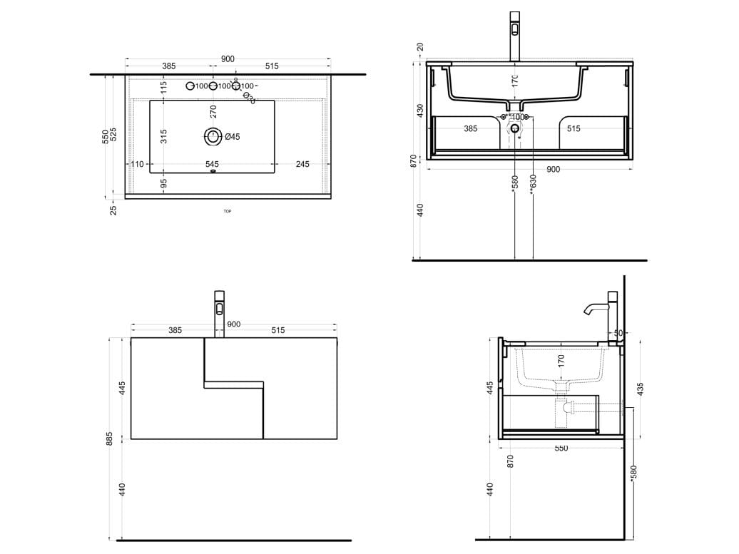 Деревянный подвесной умывальник с ящиками Ceramica Cielo Filo ARCH-00047010 - Вид №2
