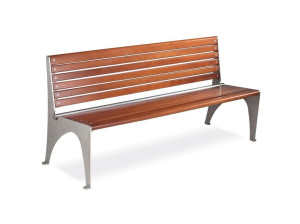 Деревянная скамья со спинкой