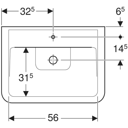 225155000 Накладная раковина Geberit Renova Plan Geberit  - Вид №12