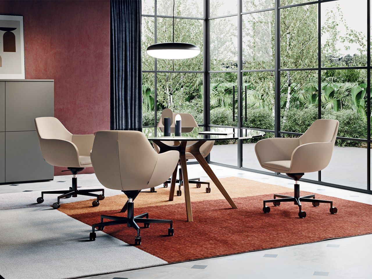 Офисное кресло с регулируемой высотой из ткани с 5 спицами FREZZA Skyline ARCH-00082764 - Вид №3