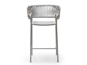 Высокий садовый стул из морской веревки с подлокотниками