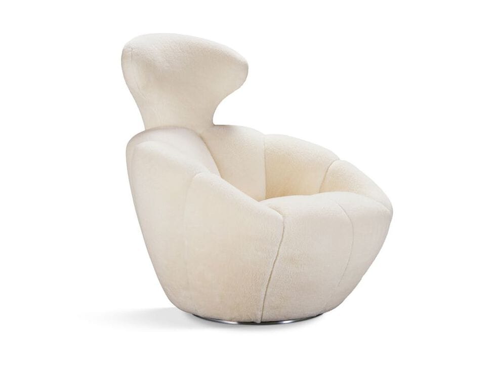 Тканевое вращающееся кресло с подголовником ROCHE BOBOIS ASTREA LOUNGE ARCH-00005601