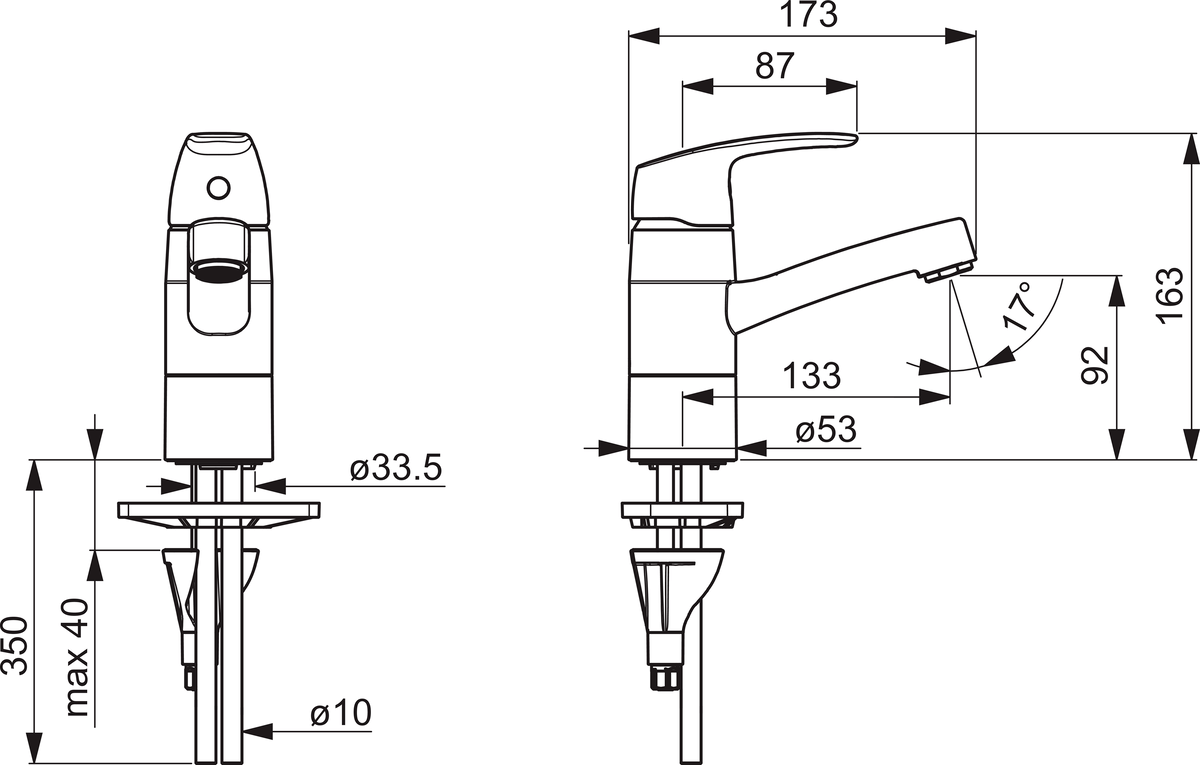Oras 1015 Смеситель для умывальника 1015 Safira Хром  - Вид №1