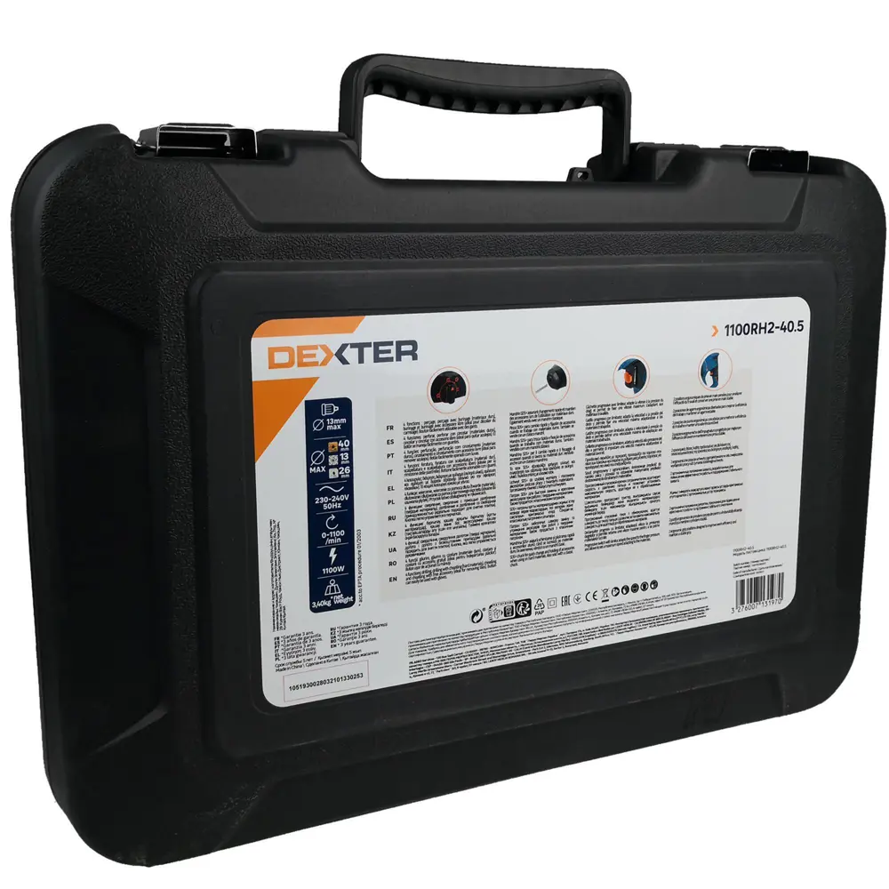 Перфоратор сетевой SDS-plus Dexter 5 1100RH2-40.5, 1100 Вт, 3.3 Дж STLM-2012062 - Вид №9