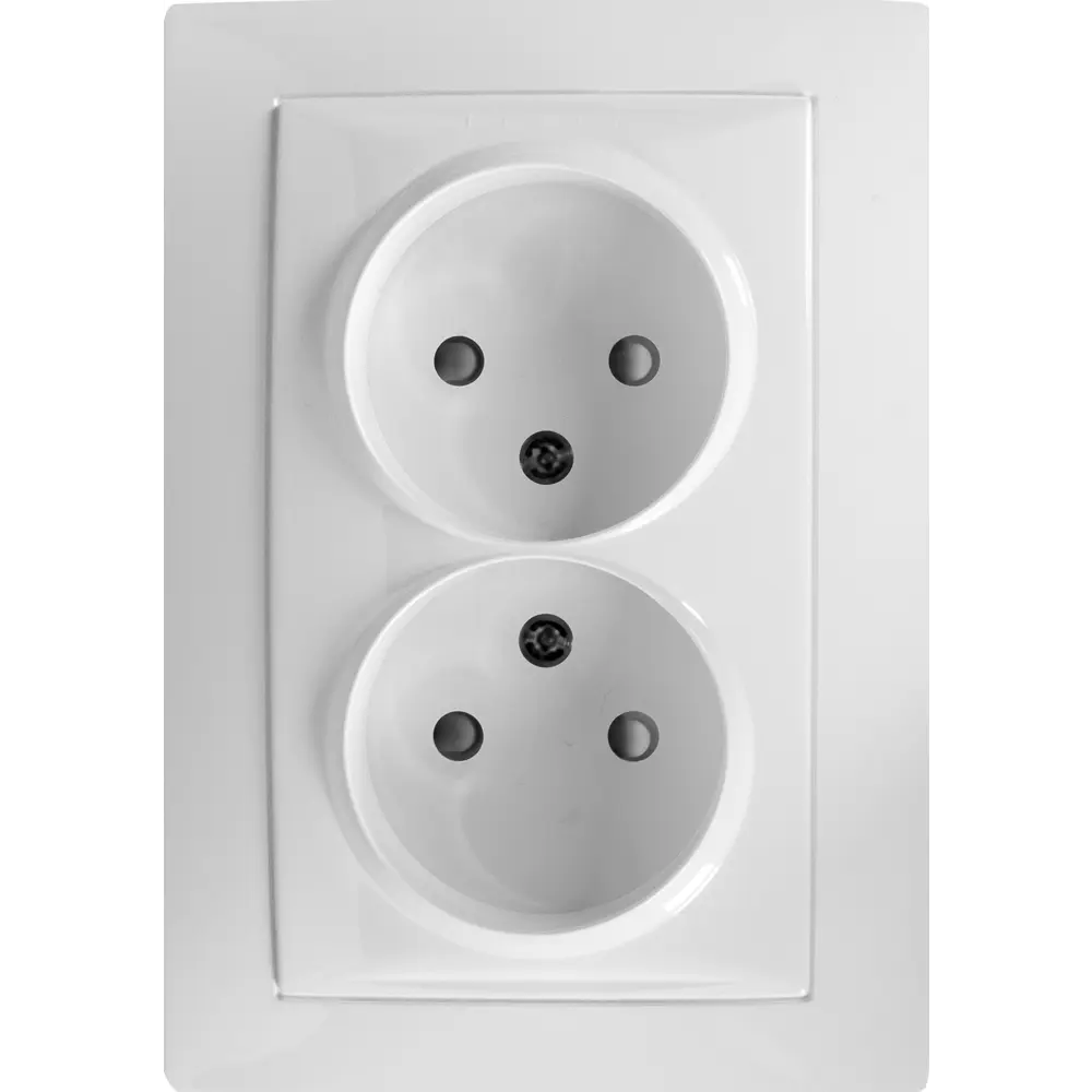 Розетка двойная встраиваемая Systeme Electric Unica без заземления, цвет белый STLM-2085245