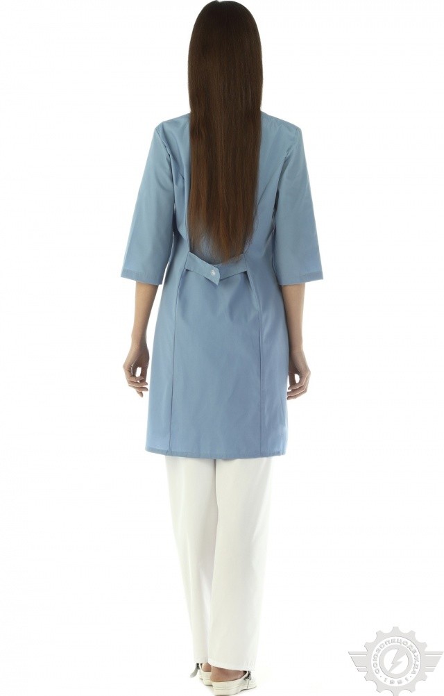 63696 Халат "Сервис-Люкс" темно-голубой  Медицинская одежда  размер 44/158-164 Спецодежда  - Вид №9