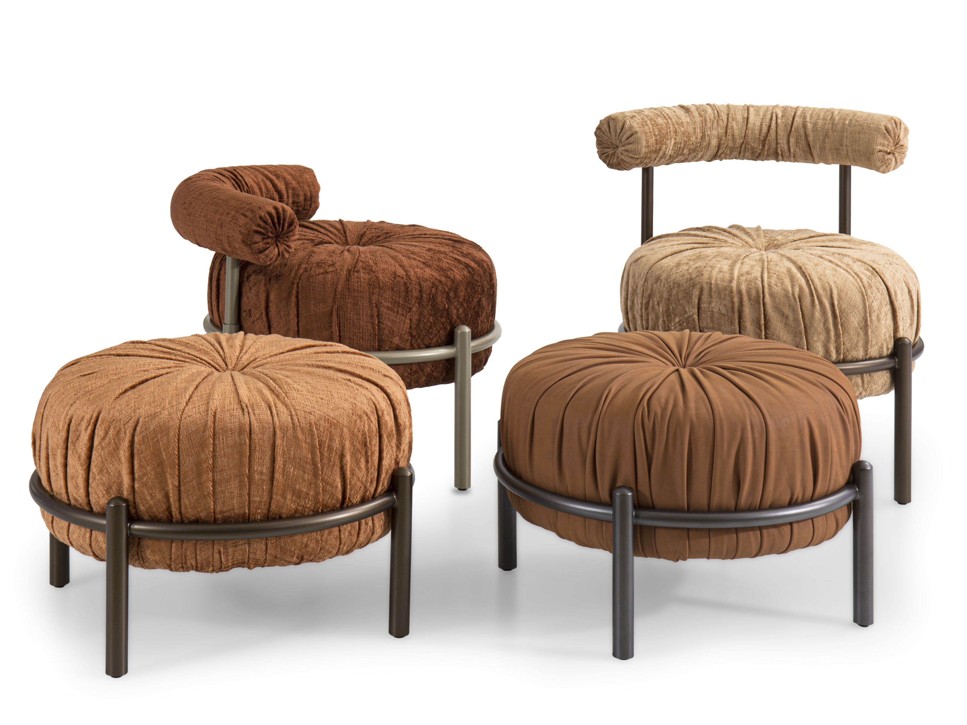 Круглый пуф из ткани Borzalino Bonbon ARCH-00120897 - Вид №3