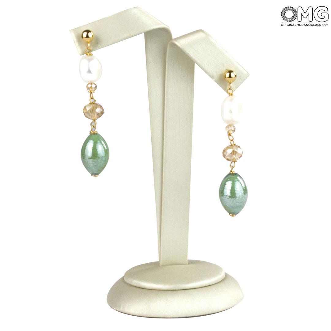 3957 ORIGINALMURANOGLASS Подвесные серьги Морской песок - Коллекция Antica Murrina - муранское стекло OMG 6 см  - Вид №1
