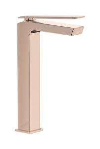 Высокий смеситель для раковины на 1 отверстие в комплекте с донным клапаном WE ARE IB k3202rs Rose Gold K3
