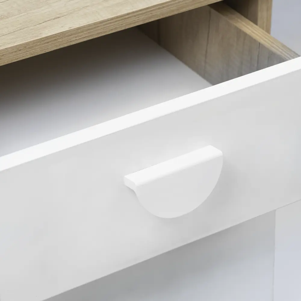 AKS Лион — мебельная ручка-полукруг для кухни 80 мм белая 88909446 STLM-1100957 - Вид №4