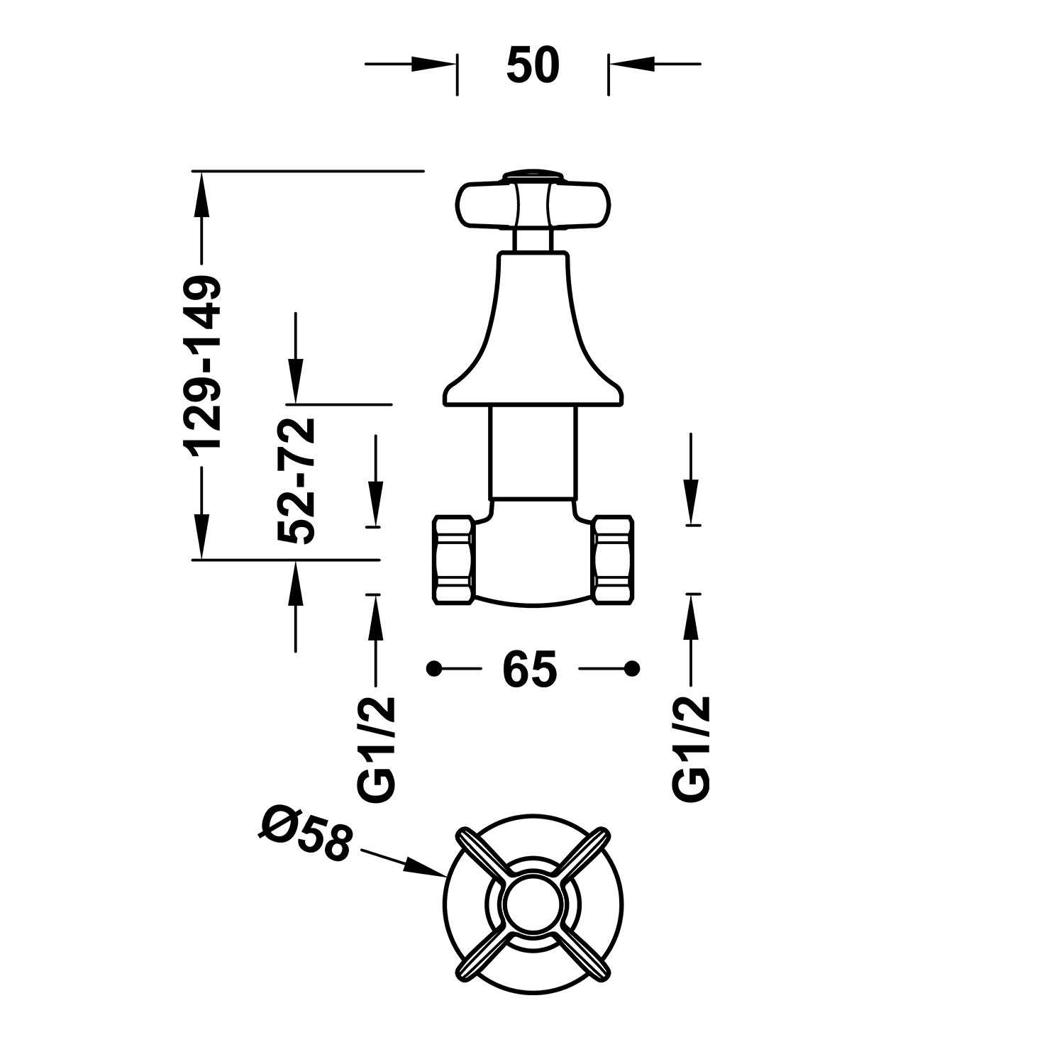 Скрытый запорный клапан TRES CLASIC-24215501AC TRES  - Вид №1