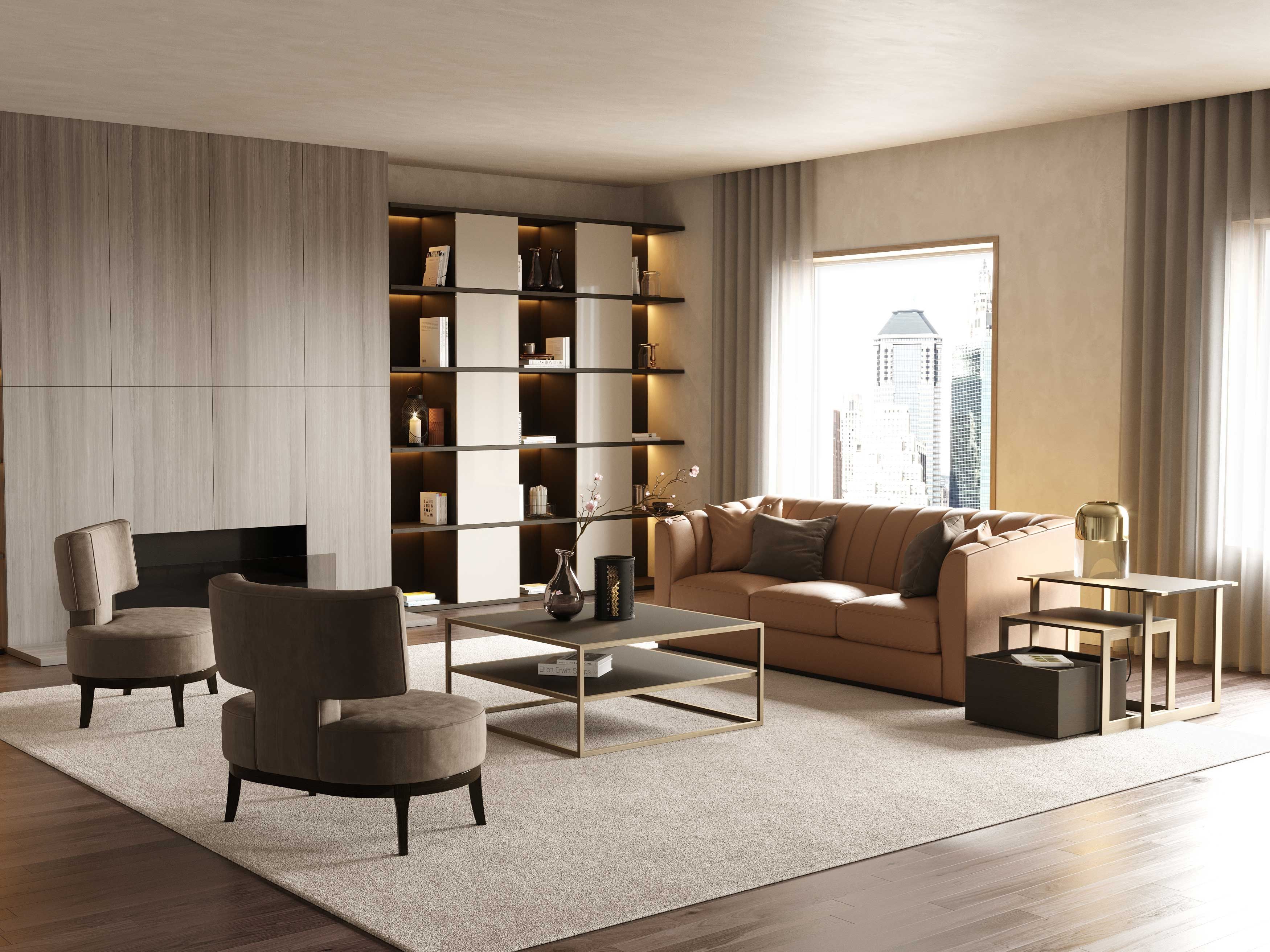 3-местный верблюжий диван Stylish Club ARCH-00100837 - Вид №3