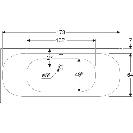 554.045.01.1 Прямоугольная ванна Geberit Soana, с узкими краями, Duo Geberit  - Вид №11