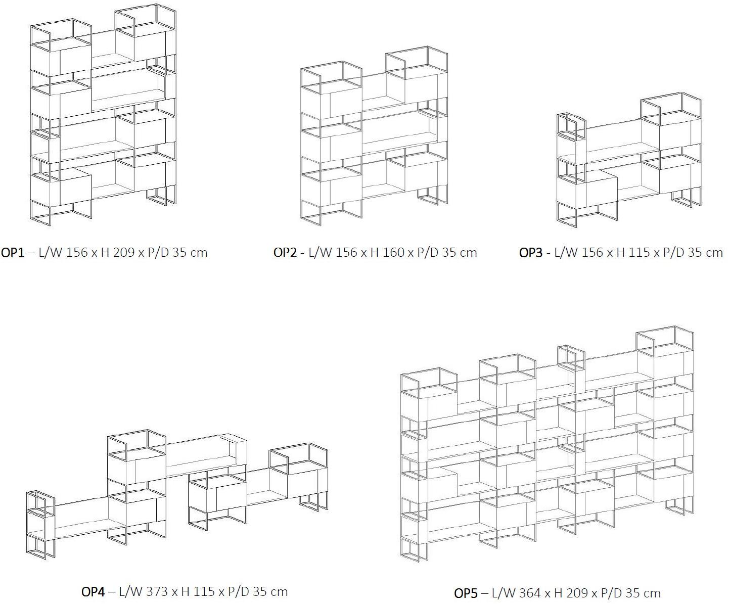 Medulum Отдельностоящий модульный книжный шкаф из дуба с ящиками Opus sun-id-1422922 - Вид №5