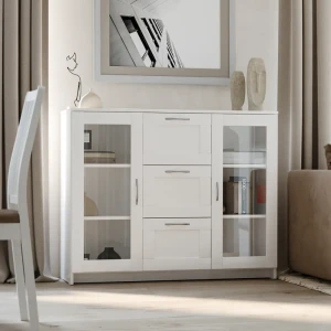 91848190 Комод Vmg industry Сириус 3 ящика 117x41.2x94.6 см лдсп цвет белый STLM-1459092