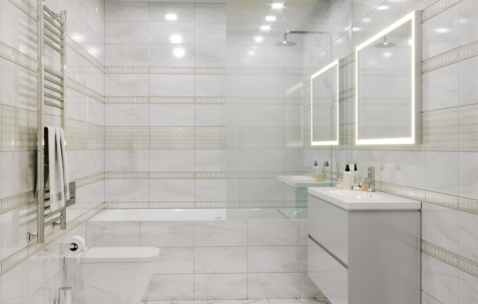 Керамическая плитка BIANCO 335701 25х40 см PiezaROSA  - Вид №2