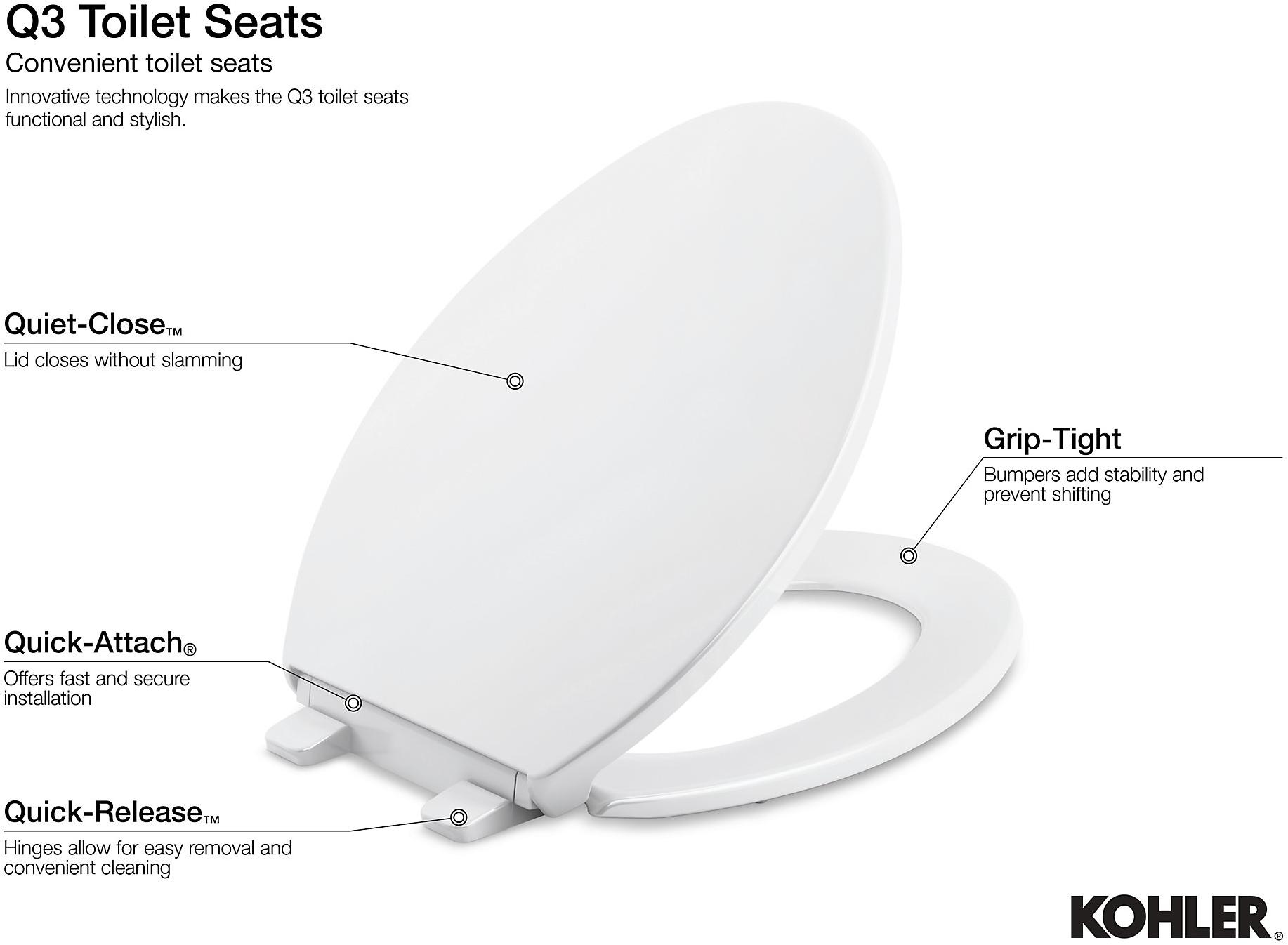 KOHLER Cachet Nightlight Quiet-Close  Круглое переднее сиденье для унитаза K-75758-7  - Вид №2