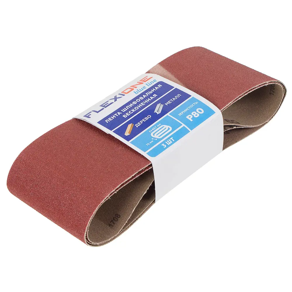 81929923 Лента шлифовальная Flexione P80 457x75 мм, 3 шт. STLM-0014072 