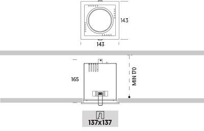 ONOK Lighting Квадратный встраиваемый светодиодный точечный светильник Cardan sun-id-1501504 - Вид №1