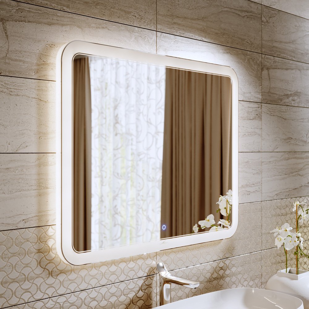 Зеркало в ванную с подсветкой белое 100х80 см Vanda Lux ALAVANN VANDA LUX 303909 Белый  - Вид №2
