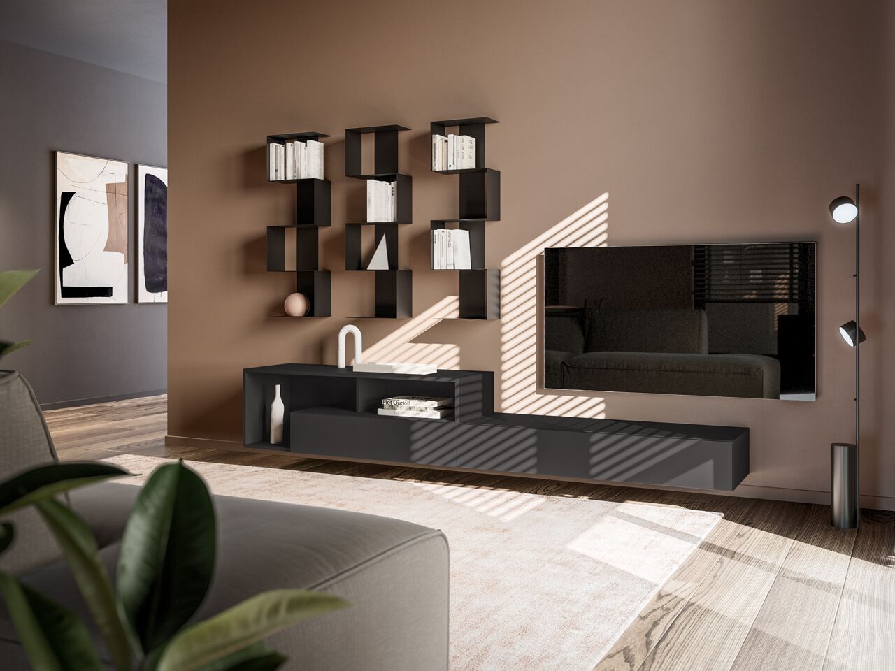 Металлический подвесной книжный шкаф Santalucia Mobili Homy ARCH-00048856 - Вид №1