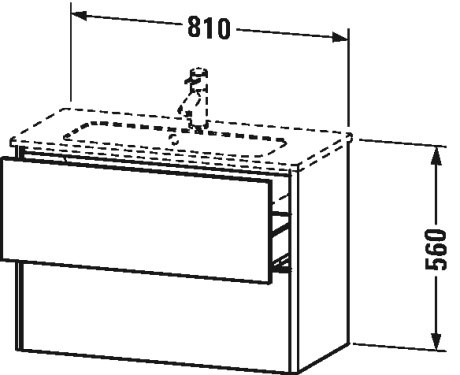 XS416601818 XSquare Тумбочка подвесная компакт Белый матовый, декор Duravit - Вид №1