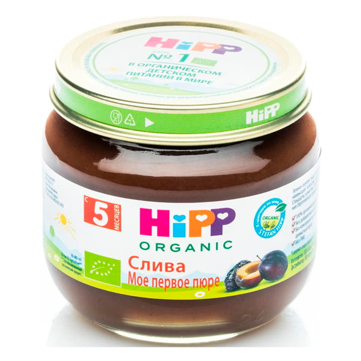 Фруктовое пюре Слива с 5 месяцев мое первое пюре HiPP 80 г Santreyd 15608 - Вид №1