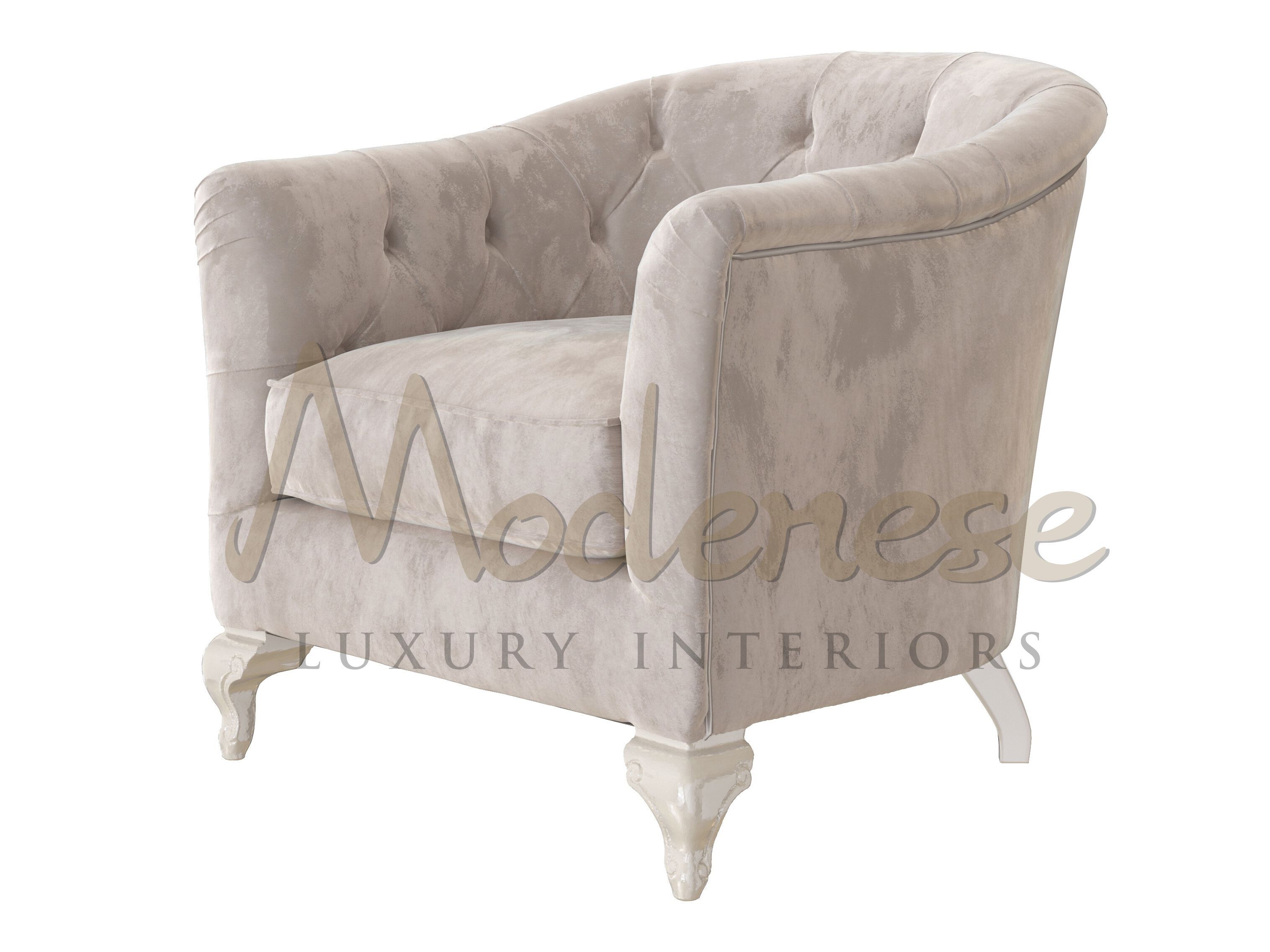 Кожаное кресло с подлокотниками Modenese Luxury Interiors ROUND CONTEMPORARY ARCH-00006947