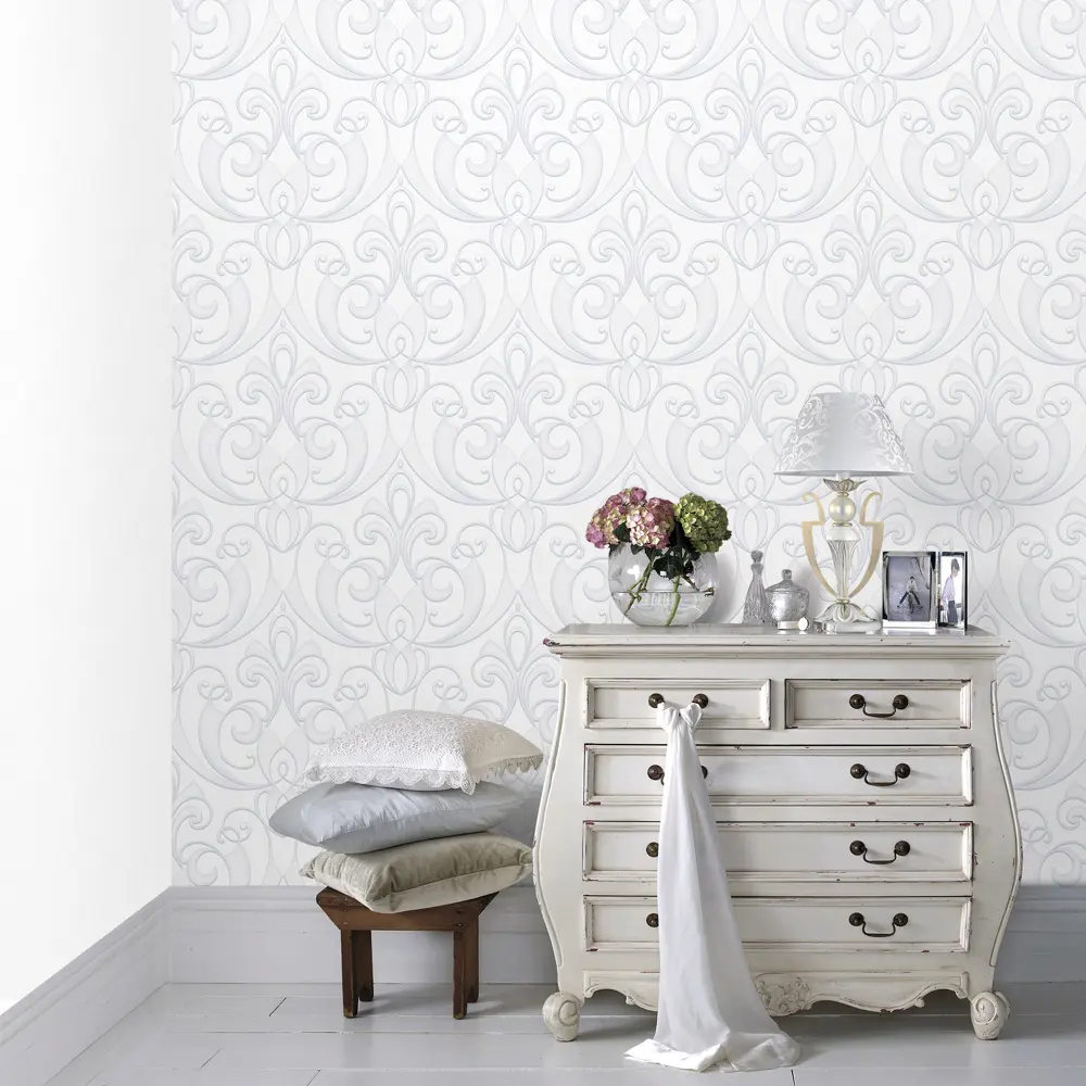 Обои флизелиновые Erismann Elegance белые 1.06 м 3633-2 STLM-2199171 - Вид №2