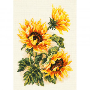 040-78 Подсолнушки Набор для вышивания Чудесная Игла 15 х 22 см Чудесная игла