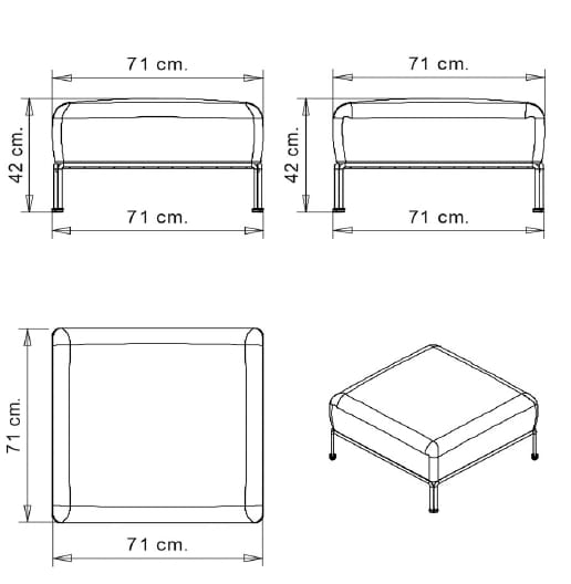 Квадратный пуф из ткани Et al Ari ARCH-00038463 - Вид №7