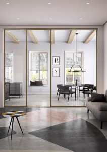 Подвижная стеклянная раздвижная стена для офиса