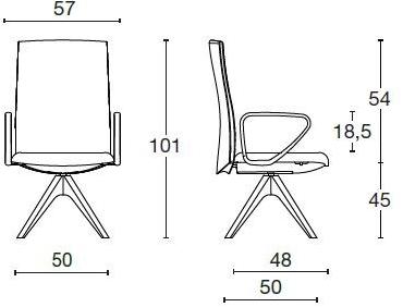 Diemme Офисный стул из ткани с подлокотниками на козелке Velvet sun-id-1488735 - Вид №5