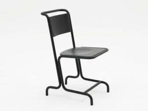 Atelier Haußmann Стул из стали и дерева с подставкой для ног