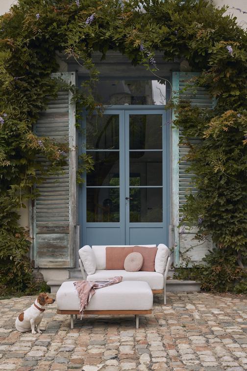 Большая скамеечка для ног / из teakового дерева nero black Manutti Flex MNST508 - Вид №1