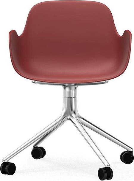 604978 Кресло Swivel 4W Aluminium / Red Normann Copenhagen Form - Вид №1