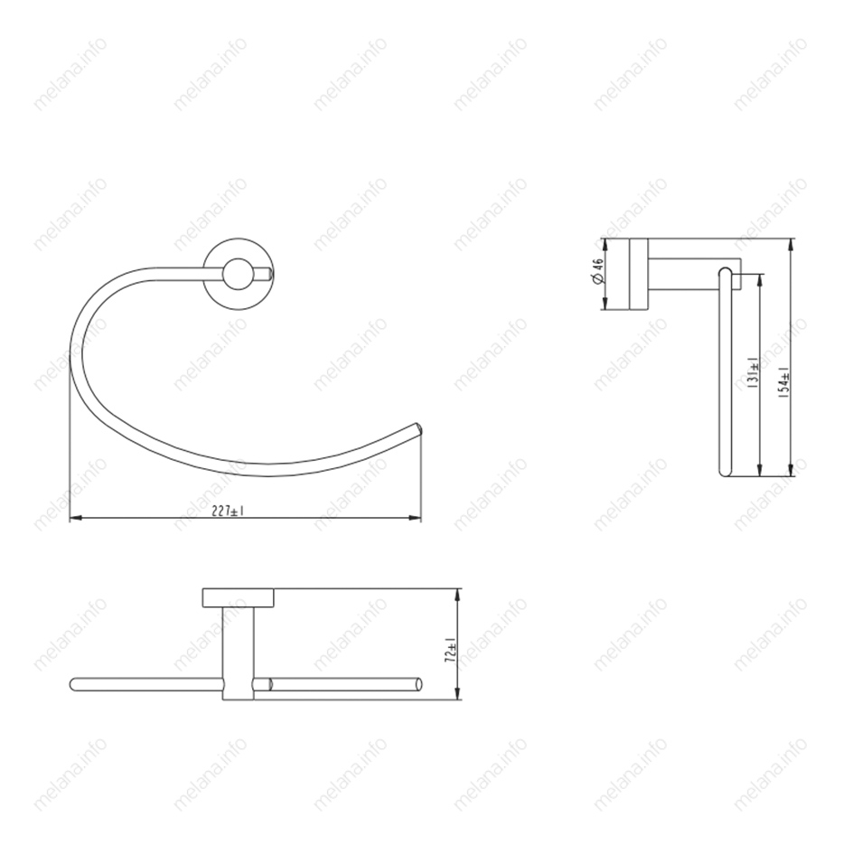 Держатель для полотенца MELANA сатин хром MLN-866009 866 серия - Вид №1