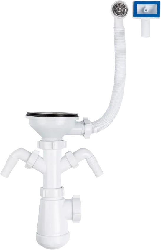 Сифон EQUATION для мойки с переливом и двойным подключением 85607176