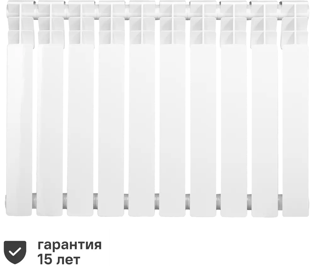 82735983 Радиатор секционный Monlan RU Bimetal 500/80 10 секций боковое подключение биметалл белый STLM-0035064